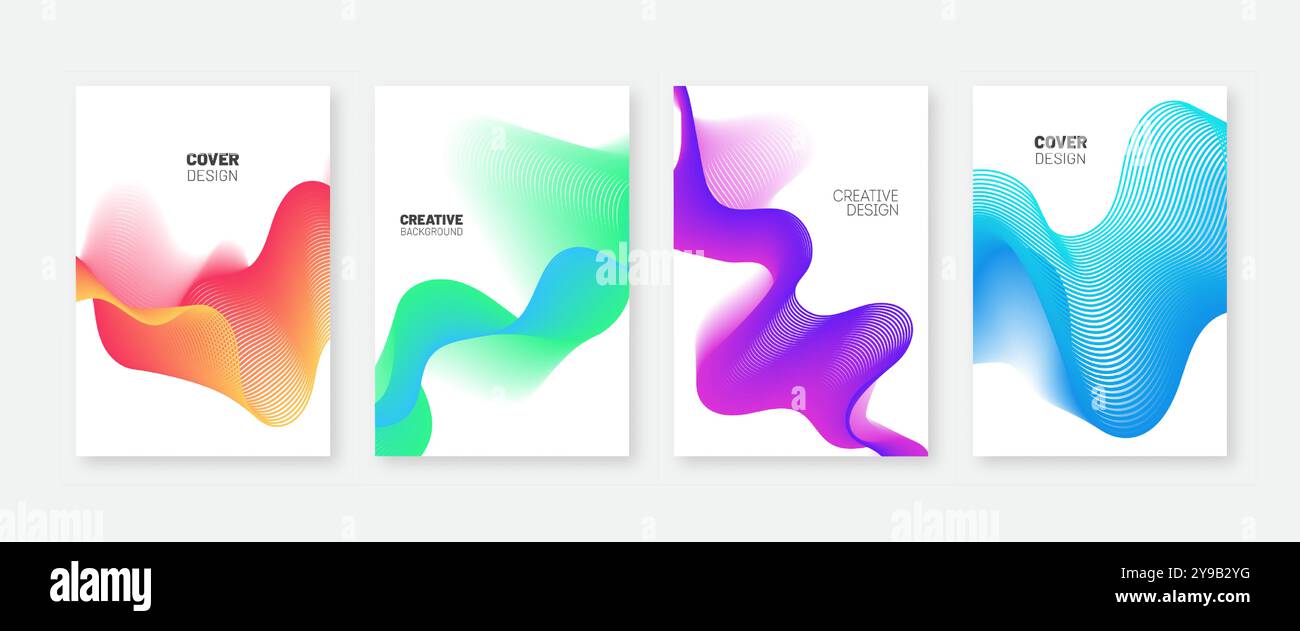 Dynamic Wave Cover Set. Stock Vektor