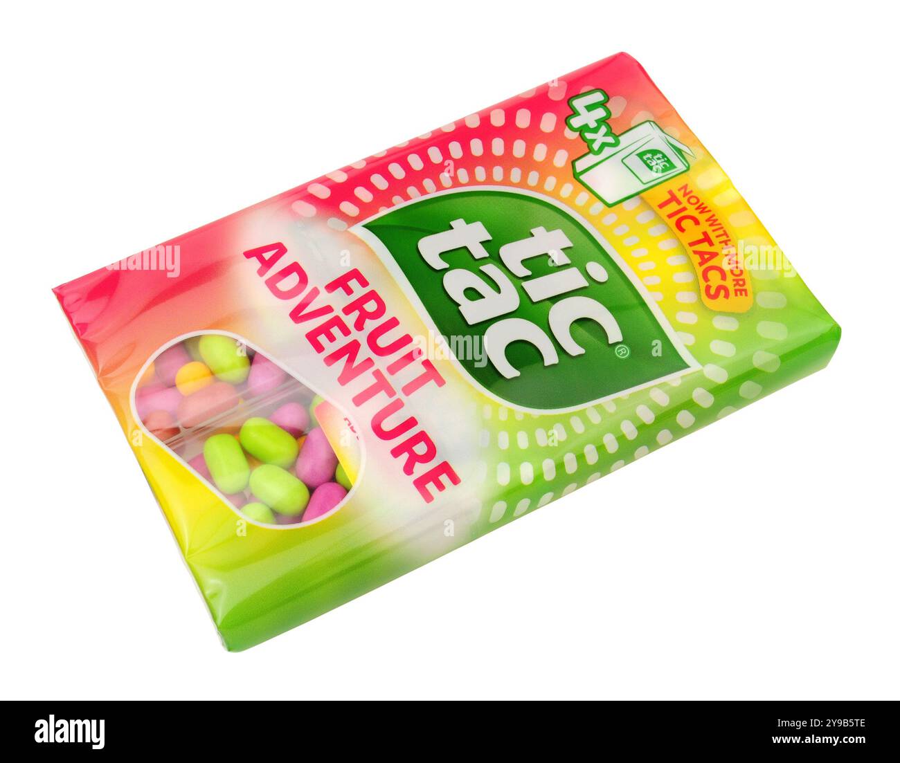 TIC TAC Fruit Adventure Flavour Candy Drops Mehrfachpackung mit vier 18 g Packungen Stockfoto