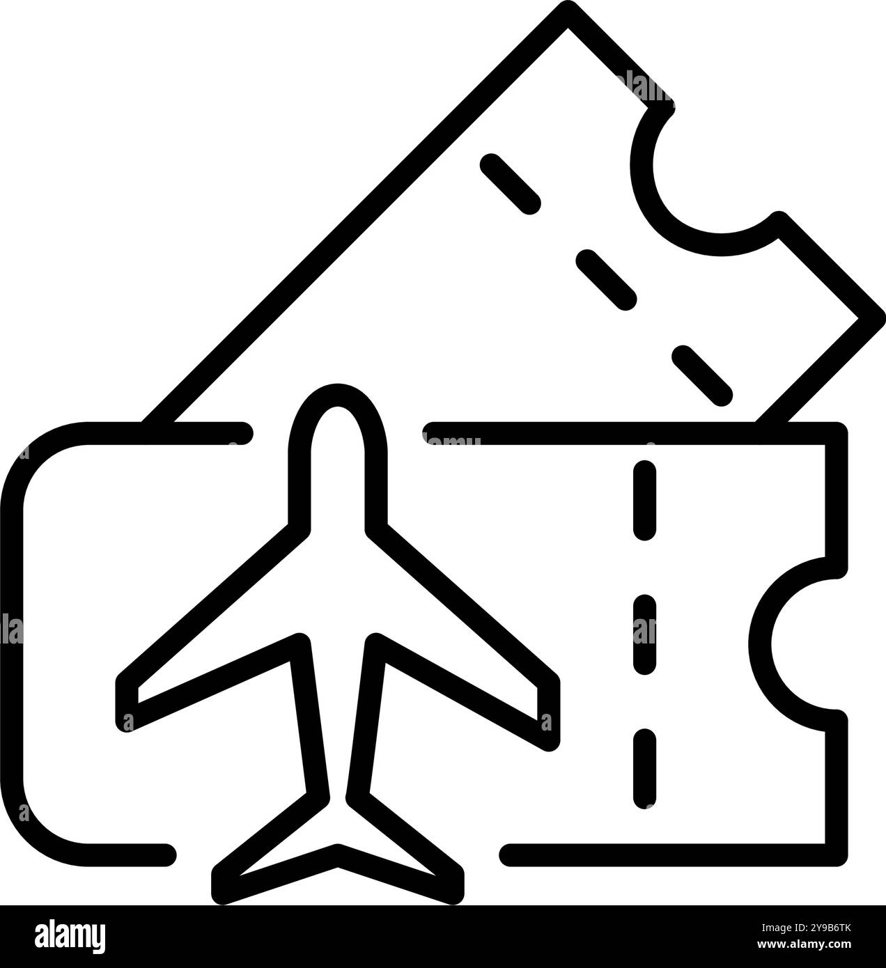 Flugtickets. Pixelperfektes, bearbeitbares Konturvektorsymbol Stock Vektor