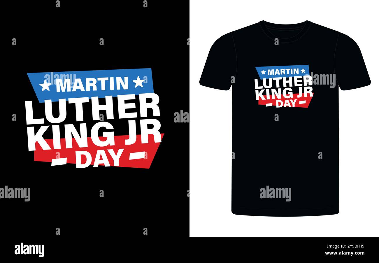 Martin Luther King Day T-Shirt Design, MLK Day T-Shirt Design, Holiday T-Shirt Design, T-Shirt Design, Black History in USA. Stock Vektor