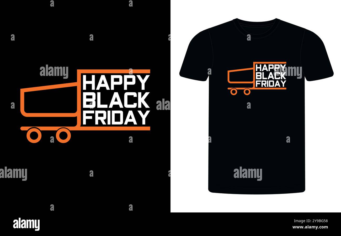 Black Friday T-Shirt-Design, trendiges T-Shirt-Design für Black Friday. Stock Vektor