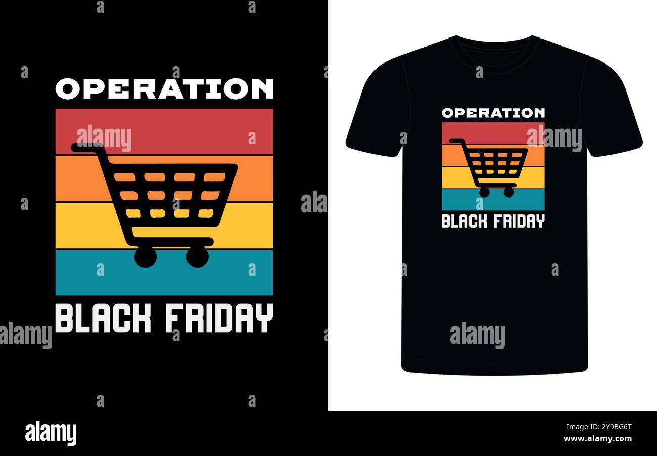 Black Friday T-Shirt-Design, trendiges T-Shirt-Design für Black Friday. Stock Vektor