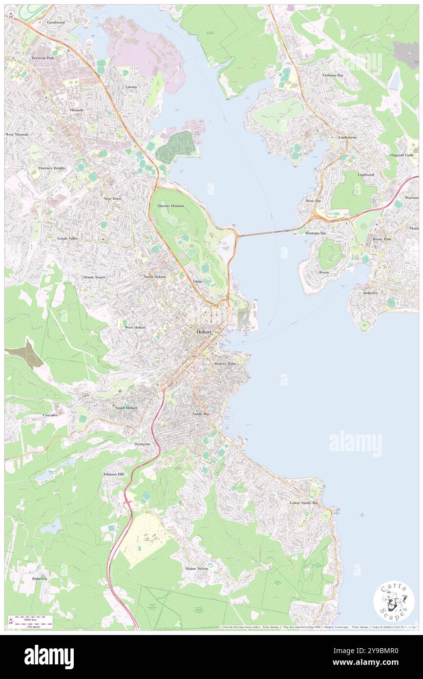 Mawson Place, , AU, Australien, Tasmanien, s 42 52' 48'', N 147 19' 48'', Karte, Cartascapes Map, veröffentlicht 2024. Erkunden Sie Cartascapes, eine Karte, die die vielfältigen Landschaften, Kulturen und Ökosysteme der Erde enthüllt. Reisen Sie durch Zeit und Raum und entdecken Sie die Verflechtungen der Vergangenheit, Gegenwart und Zukunft unseres Planeten. Stockfoto