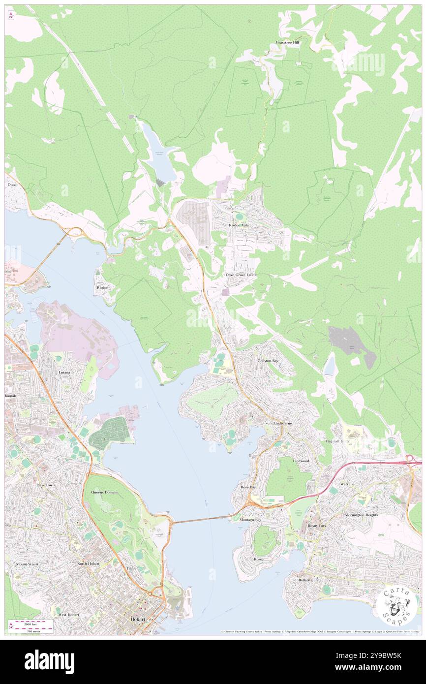 Geilston Bay, Clarence, AU, Australien, Tasmanien, s 42 49' 46'', N 147 20' 46'', Karte, Cartascapes Map, veröffentlicht 2024. Erkunden Sie Cartascapes, eine Karte, die die vielfältigen Landschaften, Kulturen und Ökosysteme der Erde enthüllt. Reisen Sie durch Zeit und Raum und entdecken Sie die Verflechtungen der Vergangenheit, Gegenwart und Zukunft unseres Planeten. Stockfoto