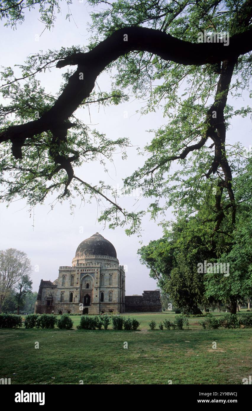 Indien, Delhi, Lodi Gärten und Lodi Grabmal. Stockfoto
