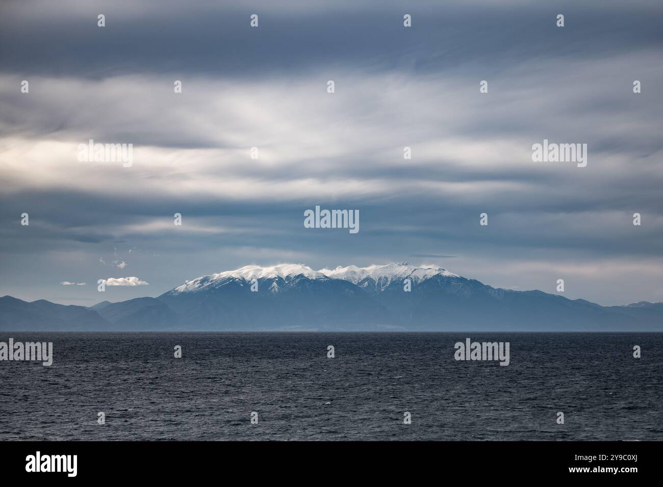 Blick auf den Gipfel des Olymp Mytikas Stockfoto