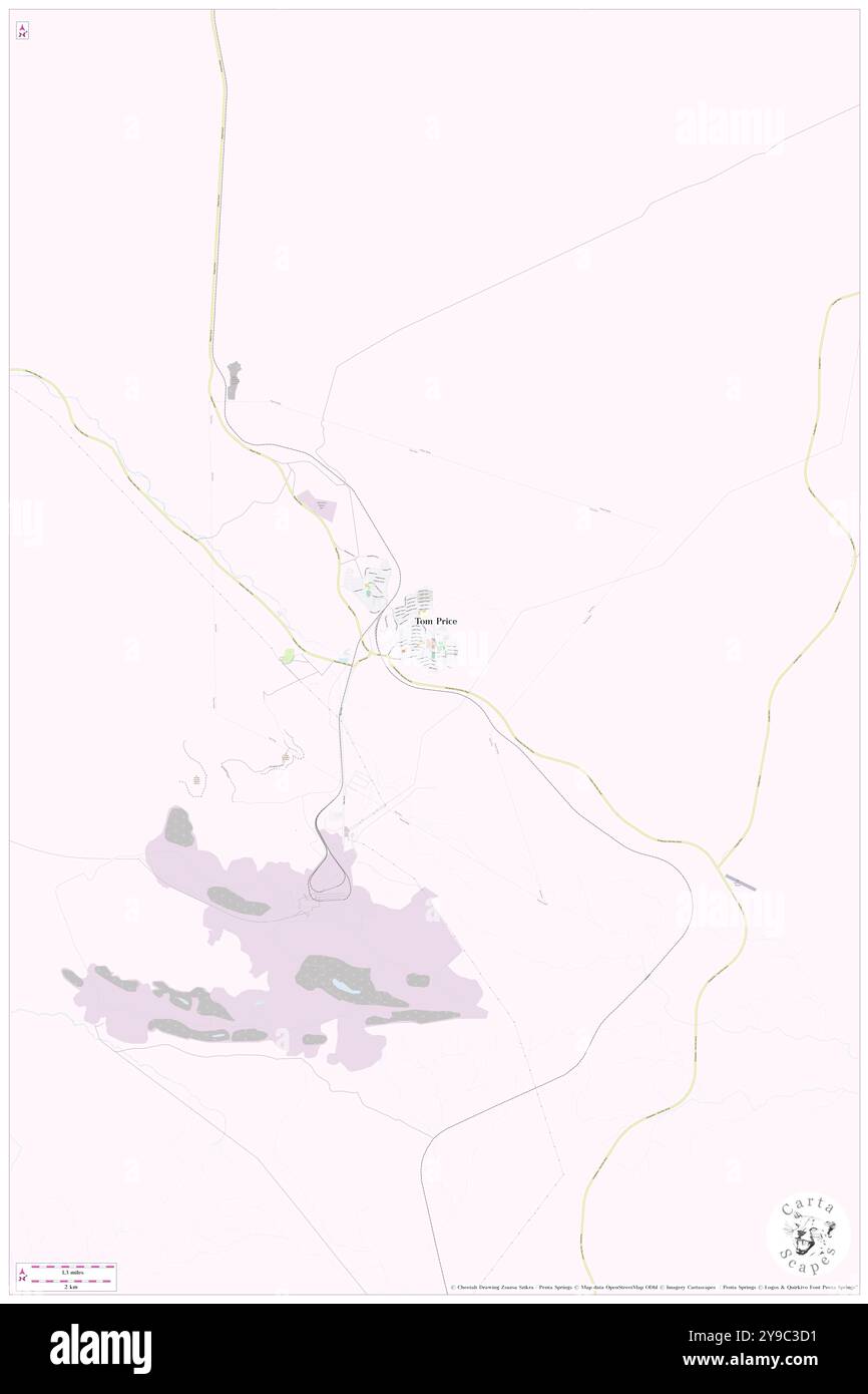 Tom Price, Ashburton, AU, Australien, Westaustralien, s 22 41' 38''', N 117 47' 35''', Karte, Cartascapes Map, veröffentlicht 2024. Erkunden Sie Cartascapes, eine Karte, die die vielfältigen Landschaften, Kulturen und Ökosysteme der Erde enthüllt. Reisen Sie durch Zeit und Raum und entdecken Sie die Verflechtungen der Vergangenheit, Gegenwart und Zukunft unseres Planeten. Stockfoto