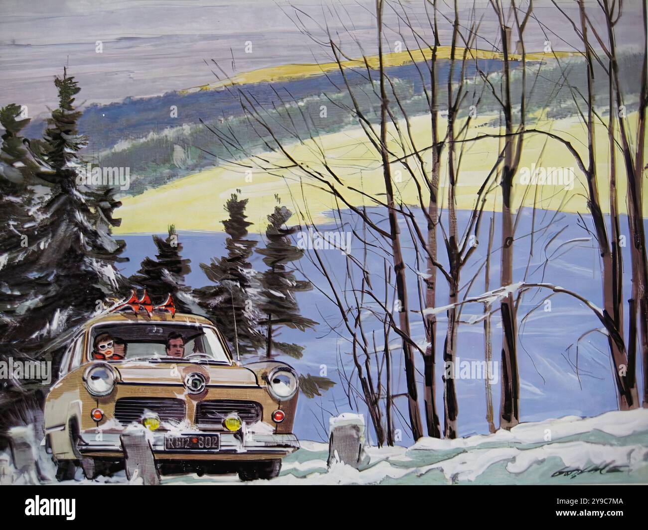 Ford Advertising, Anfang der 1950er Jahre - Oldtimer-Werbung Stockfoto