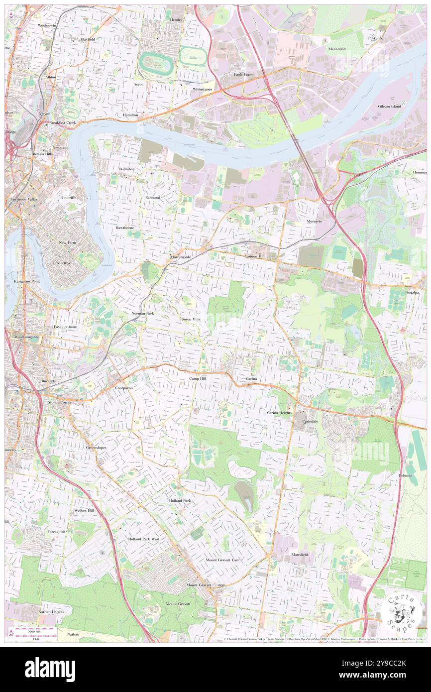 Esquiline Hill, Brisbane, AU, Australien, Queensland, s 27 28' 57'', N 153 4' 53'', Karte, Cartascapes Map, veröffentlicht 2024. Erkunden Sie Cartascapes, eine Karte, die die vielfältigen Landschaften, Kulturen und Ökosysteme der Erde enthüllt. Reisen Sie durch Zeit und Raum und entdecken Sie die Verflechtungen der Vergangenheit, Gegenwart und Zukunft unseres Planeten. Stockfoto