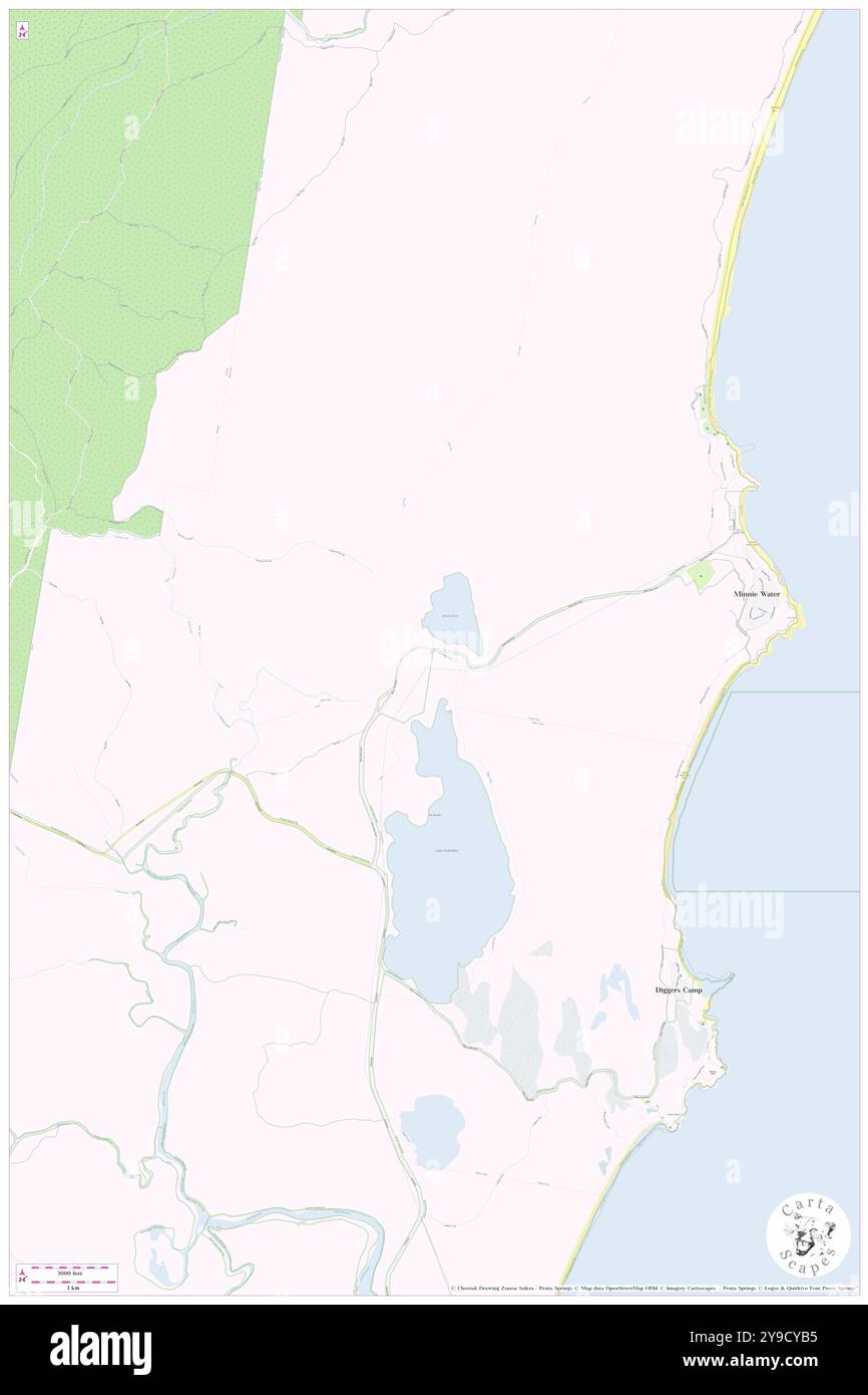 Minnie Water, AU, Australien, New South Wales, s 29 46' 54''', N 153 15' 34''', Karte, Cartascapes Map, veröffentlicht 2024. Erkunden Sie Cartascapes, eine Karte, die die vielfältigen Landschaften, Kulturen und Ökosysteme der Erde enthüllt. Reisen Sie durch Zeit und Raum und entdecken Sie die Verflechtungen der Vergangenheit, Gegenwart und Zukunft unseres Planeten. Stockfoto