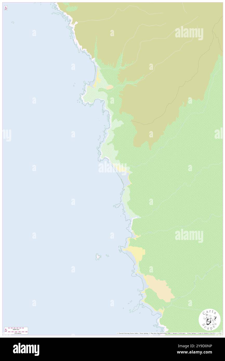 Discovery Beach, , AU, Australien, Tasmanien, s 42 23' 24'', N 145 13' 47'', Karte, Cartascapes Map, veröffentlicht 2024. Erkunden Sie Cartascapes, eine Karte, die die vielfältigen Landschaften, Kulturen und Ökosysteme der Erde enthüllt. Reisen Sie durch Zeit und Raum und entdecken Sie die Verflechtungen der Vergangenheit, Gegenwart und Zukunft unseres Planeten. Stockfoto