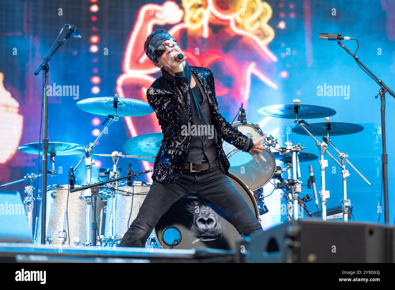 29. Juni 2024: Gary Cherone tritt mit Extreme beim Hellfest Open Air Festival in Clisson auf Stockfoto