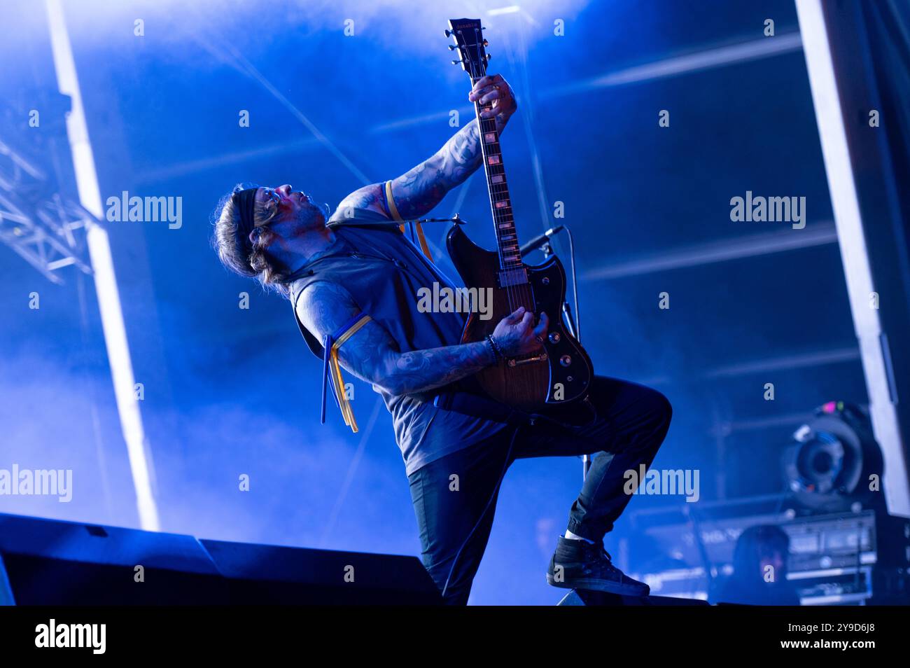 29. Juni 2024: Johannes Persson vom Kult von Luna tritt mit Julie Christmas beim Hellfest Open Air Festival in Clisson auf Stockfoto