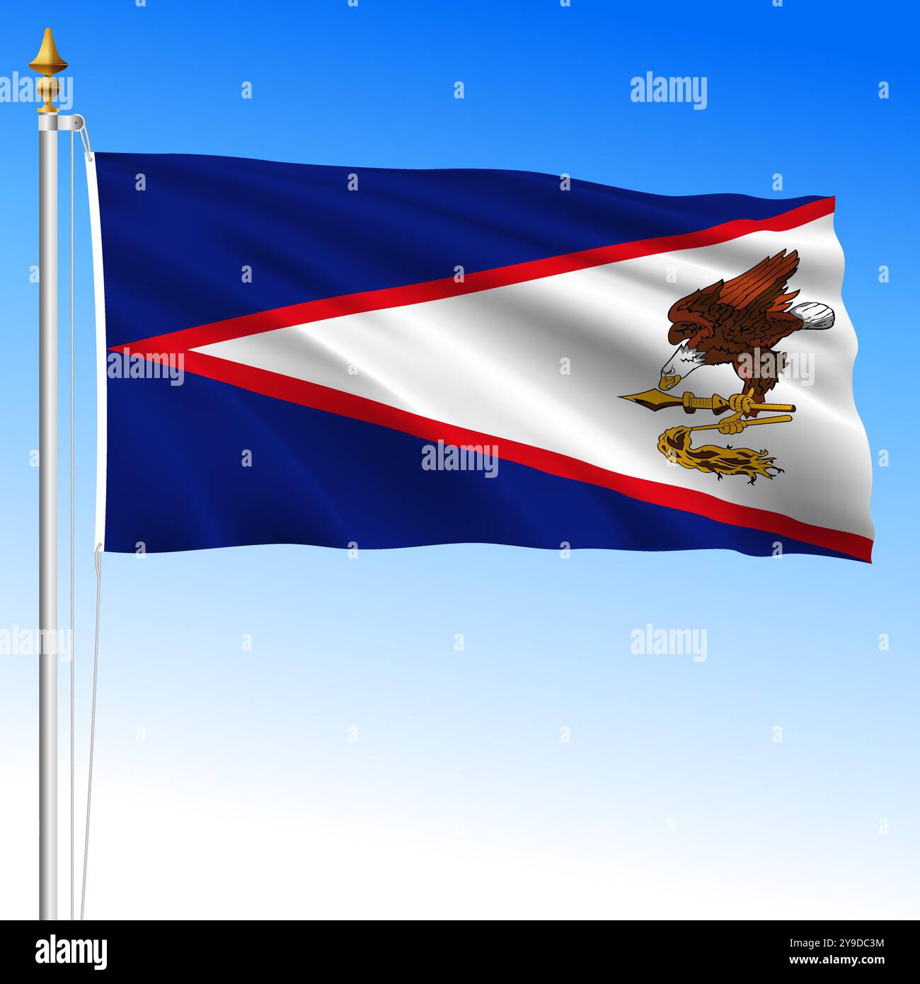 US-amerikanisches Samoa-Territorium, das Flagge schwenkt, Vereinigte Staaten, Vektorillustration Stock Vektor