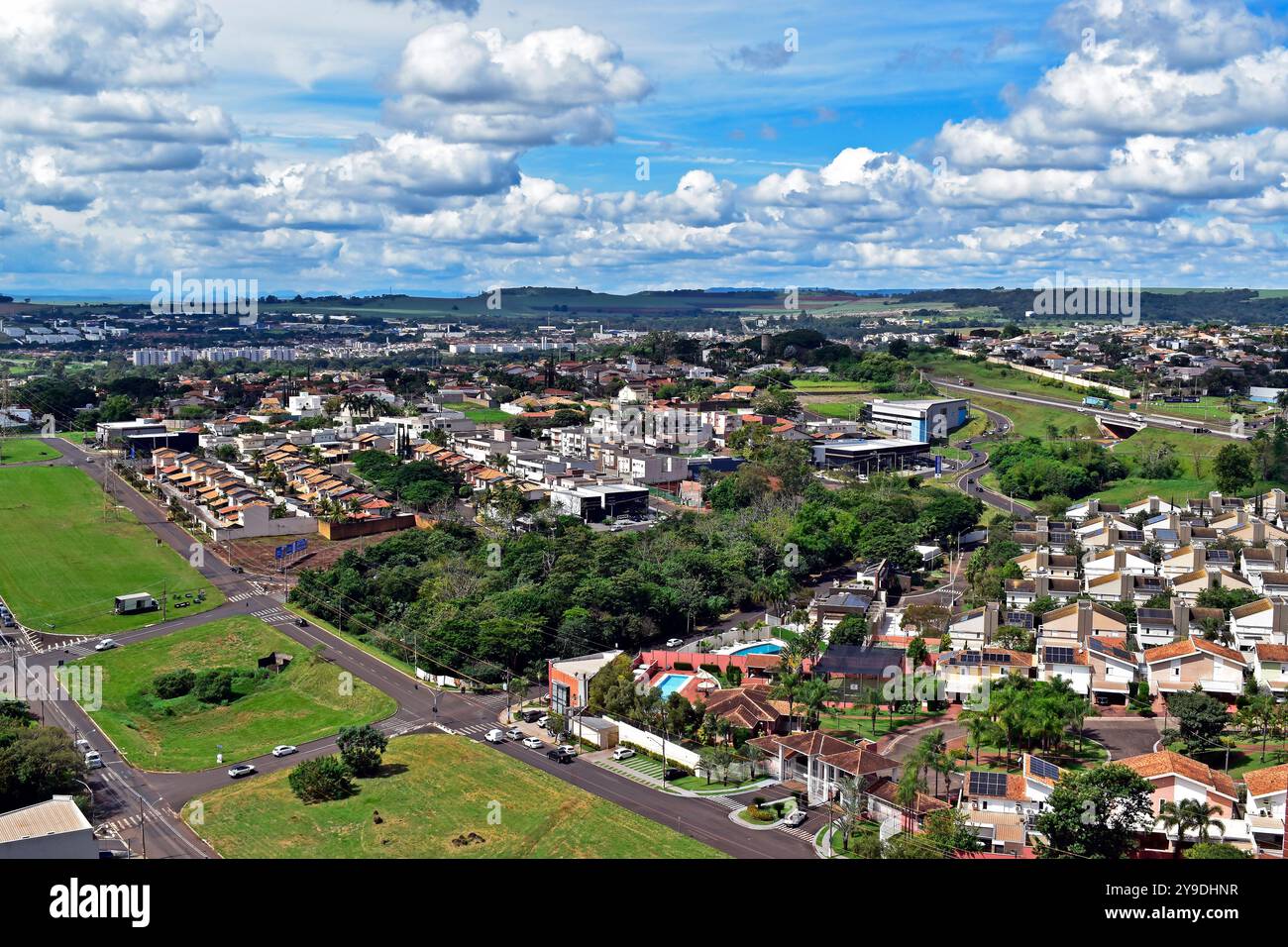 Panoramablick auf die Stadt Ribeirao Preto in Sao Paulo, Brasilien Stockfoto