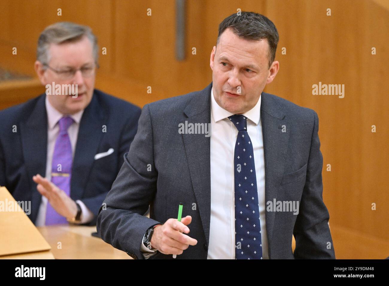 Edinburgh Schottland, Vereinigtes Königreich 10. Oktober 2024. Russell Findlay im schottischen Parlament für erste Ministerfragen. Credit sst/alamy Live News Stockfoto Edinburgh Schottland, Vereinigtes Königreich 10. Oktober 2024. Russell Findlay im schottischen Parlament für erste Ministerfragen. Credit sst/alamy Live News Stockfoto