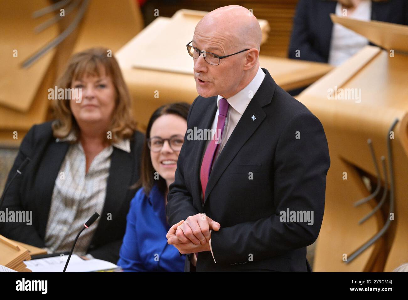 Edinburgh Schottland, Vereinigtes Königreich 10. Oktober 2024. Erster Minister John Swinney im schottischen Parlament für erste Ministerfragen. Credit sst/alamy Live News Stockfoto Edinburgh Schottland, Vereinigtes Königreich 10. Oktober 2024. Erster Minister John Swinney im schottischen Parlament für erste Ministerfragen. Credit sst/alamy Live News Stockfoto