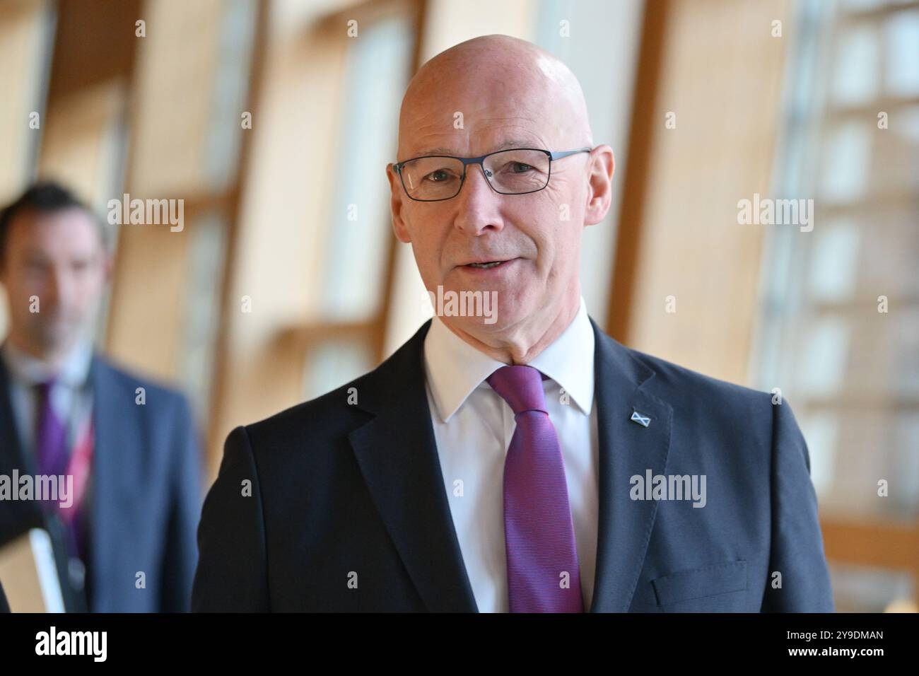 Edinburgh Schottland, Vereinigtes Königreich 10. Oktober 2024. Erster Minister John Swinney im schottischen Parlament für erste Ministerfragen. Credit sst/alamy Live News Stockfoto Edinburgh Schottland, Vereinigtes Königreich 10. Oktober 2024. Erster Minister John Swinney im schottischen Parlament für erste Ministerfragen. Credit sst/alamy Live News Stockfoto