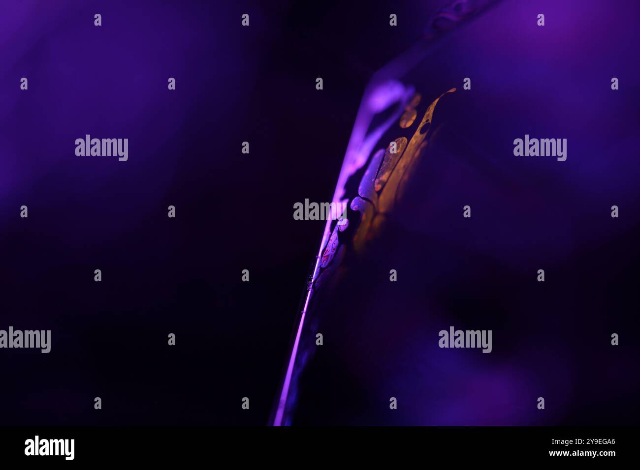 Rote und lila flüssige Kugel, flüssige Kugel, Plasma, fließende Bewegung, fantastische Formen auf dem dunklen Hintergrund Stockfoto