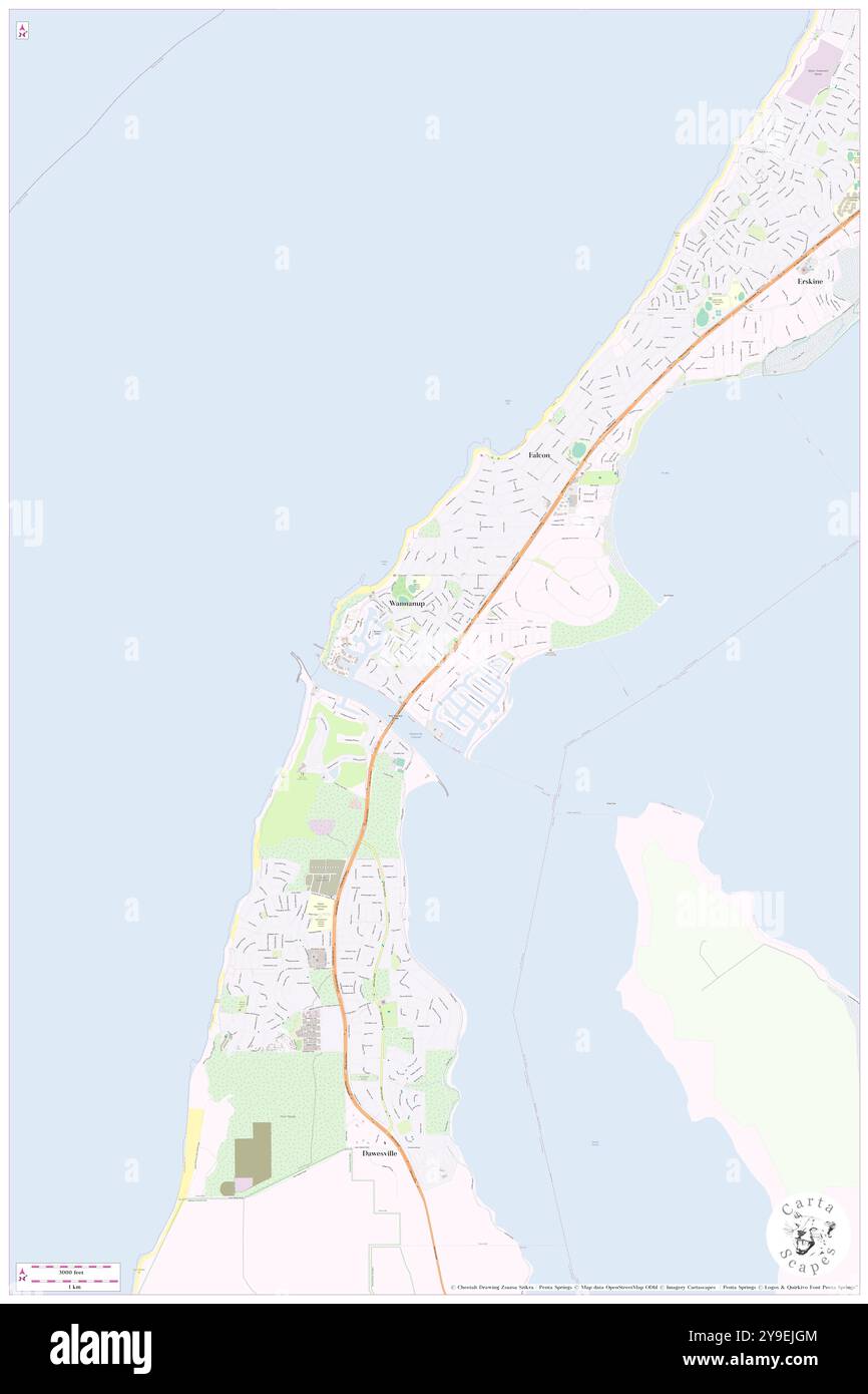 Wannanup, Mandurah, AU, Australien, Western Australia, s 32 35' 58'', N 115 38' 41'', Karte, Cartascapes Map, veröffentlicht 2024. Erkunden Sie Cartascapes, eine Karte, die die vielfältigen Landschaften, Kulturen und Ökosysteme der Erde enthüllt. Reisen Sie durch Zeit und Raum und entdecken Sie die Verflechtungen der Vergangenheit, Gegenwart und Zukunft unseres Planeten. Stockfoto