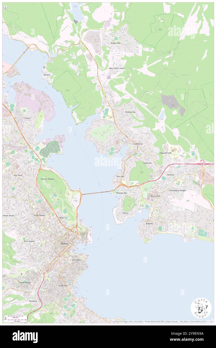 Lindisfarne Point, AU, Australien, Tasmanien, s 42 51' 15''', N 147 20' 56'', Karte, Karte, Kartenausgabe 2024. Erkunden Sie Cartascapes, eine Karte, die die vielfältigen Landschaften, Kulturen und Ökosysteme der Erde enthüllt. Reisen Sie durch Zeit und Raum und entdecken Sie die Verflechtungen der Vergangenheit, Gegenwart und Zukunft unseres Planeten. Stockfoto