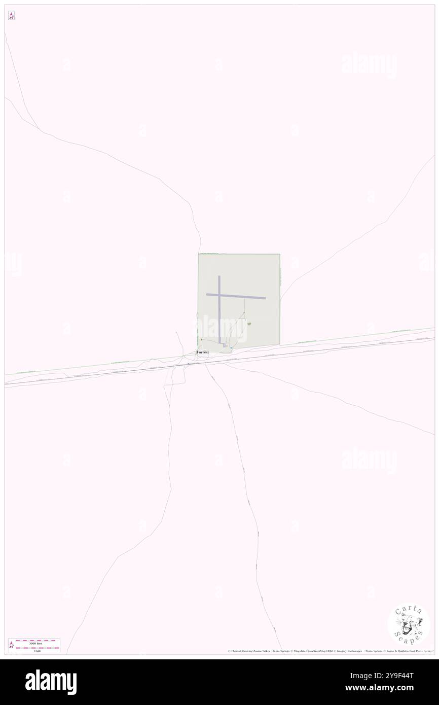 Forrest Airport, Kalgoorlie/Boulder, AU, Australien, Western Australia, s 30 50' 36'', N 128 6' 46'', Karte, Cartascapes Map, veröffentlicht 2024. Erkunden Sie Cartascapes, eine Karte, die die vielfältigen Landschaften, Kulturen und Ökosysteme der Erde enthüllt. Reisen Sie durch Zeit und Raum und entdecken Sie die Verflechtungen der Vergangenheit, Gegenwart und Zukunft unseres Planeten. Stockfoto