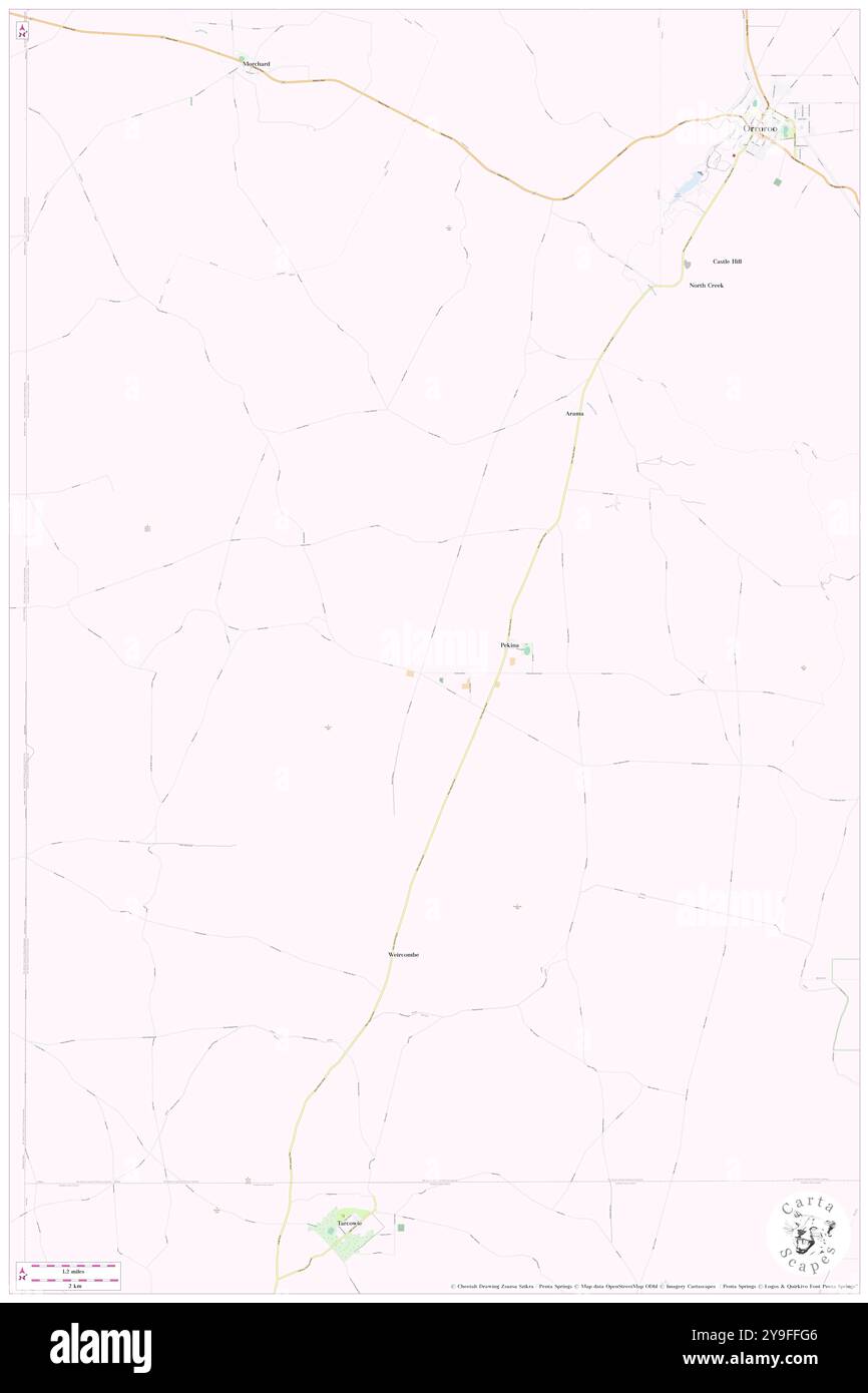 Pekina, Orroroo/Carrieton, AU, Australien, Südaustralien, s 32 45' 0'', N 138 35' 59'', Karte, Cartascapes Map, veröffentlicht 2024. Erkunden Sie Cartascapes, eine Karte, die die vielfältigen Landschaften, Kulturen und Ökosysteme der Erde enthüllt. Reisen Sie durch Zeit und Raum und entdecken Sie die Verflechtungen der Vergangenheit, Gegenwart und Zukunft unseres Planeten. Stockfoto