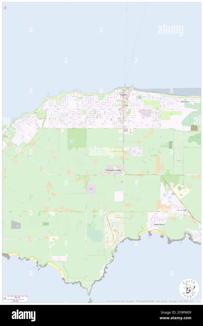 Phillip Island, Bass Coast, AU, Australien, Victoria, s 38 28' 23'', N 145 13' 40'', Karte, Cartascapes Map, veröffentlicht 2024. Erkunden Sie Cartascapes, eine Karte, die die vielfältigen Landschaften, Kulturen und Ökosysteme der Erde enthüllt. Reisen Sie durch Zeit und Raum und entdecken Sie die Verflechtungen der Vergangenheit, Gegenwart und Zukunft unseres Planeten. Stockfoto