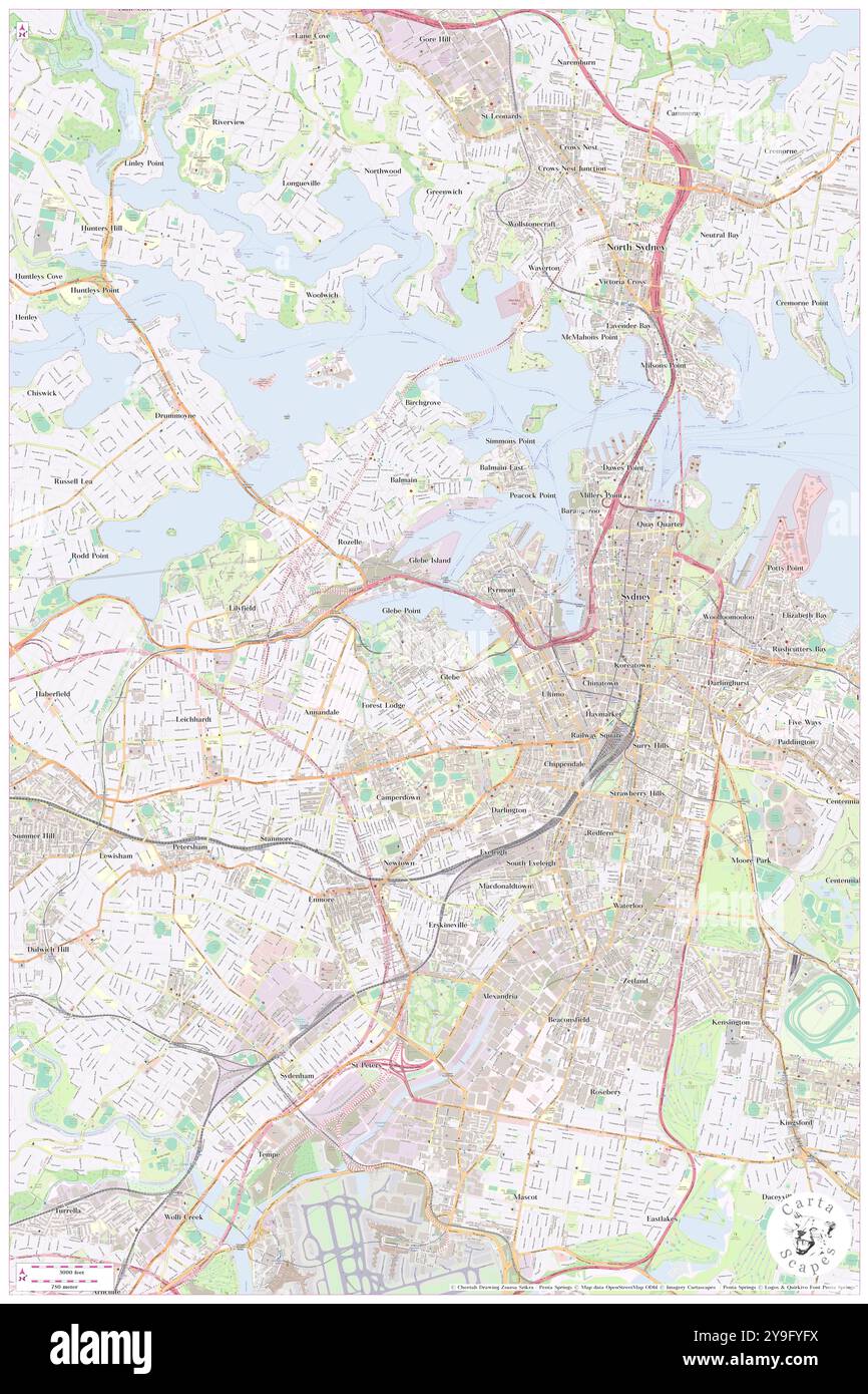 Charlton Way, City of Sydney, AU, Australien, New South Wales, s 33 52' 31''', N 151 11' 3'', Karte, Cartascapes Map, veröffentlicht 2024. Erkunden Sie Cartascapes, eine Karte, die die vielfältigen Landschaften, Kulturen und Ökosysteme der Erde enthüllt. Reisen Sie durch Zeit und Raum und entdecken Sie die Verflechtungen der Vergangenheit, Gegenwart und Zukunft unseres Planeten. Stockfoto