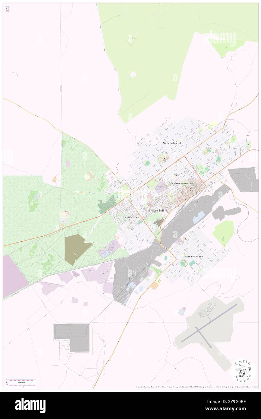 Burke Ward Public School, Broken Hill Municipality, AU, Australien, New South Wales, s 31 57' 36''', N 141 26' 27'', Karte, Karte, Kartenausgabe 2024. Erkunden Sie Cartascapes, eine Karte, die die vielfältigen Landschaften, Kulturen und Ökosysteme der Erde enthüllt. Reisen Sie durch Zeit und Raum und entdecken Sie die Verflechtungen der Vergangenheit, Gegenwart und Zukunft unseres Planeten. Stockfoto