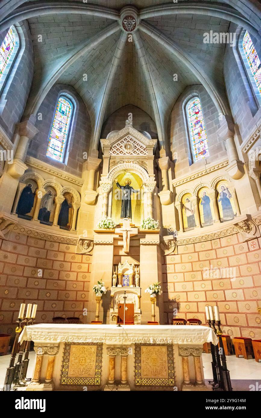 Katholisch-christliche Kapelle, Javier Castle, 10. Jahrhundert, Javier Heiligtum, Foral Community of Navarra, Spanien. Stockfoto