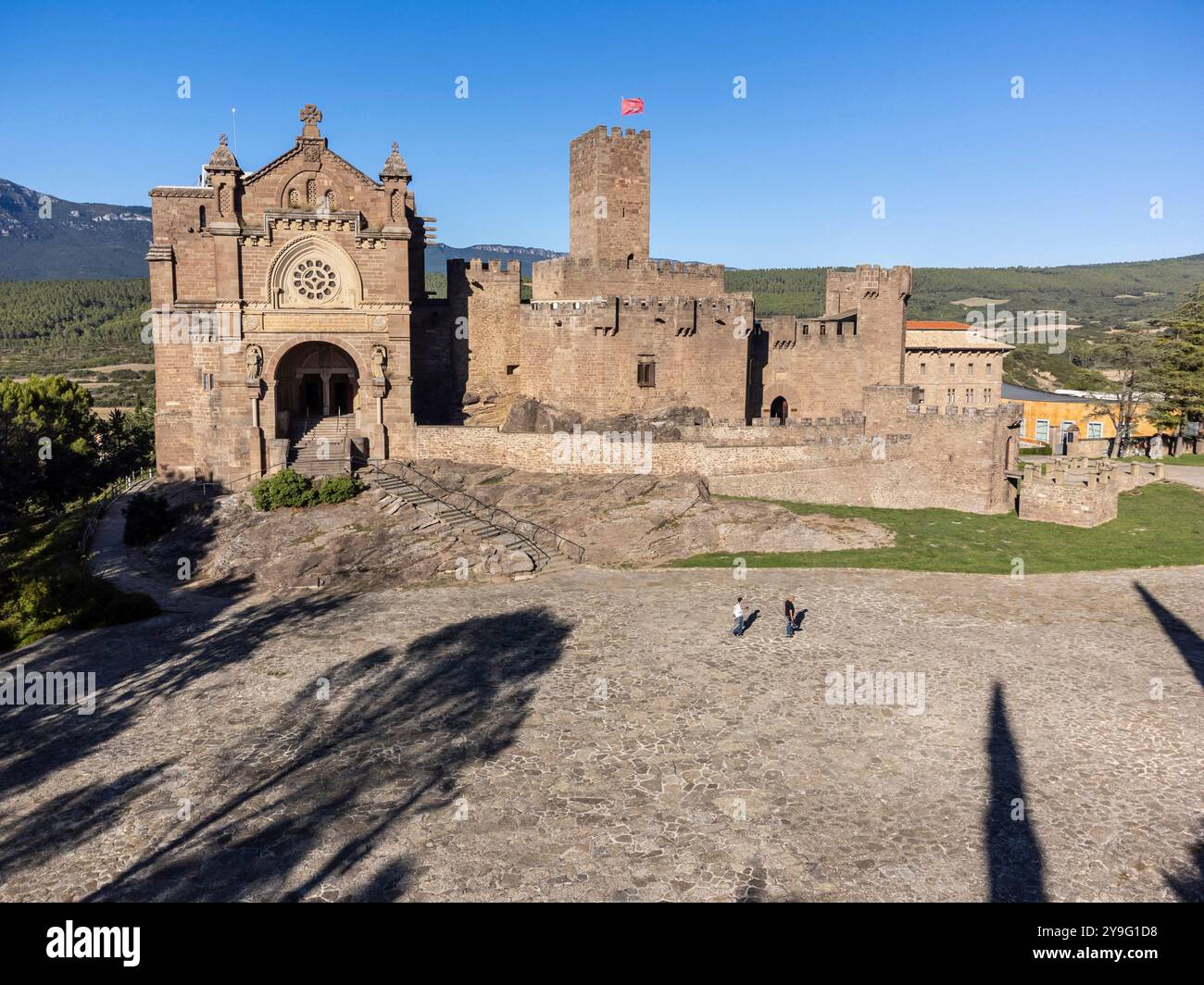 Javier Castle, 10. Jahrhundert, Javier Heiligtum, Foral Community of Navarra, Spanien. Stockfoto