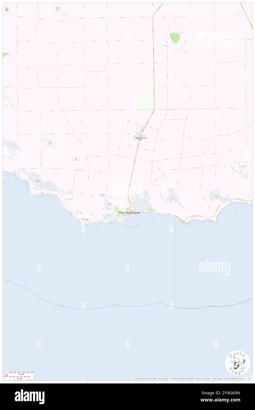 Port MacDonnell, Grant, AU, Australien, Südaustralien, s 38 3' 11''', N 140 41' 58'', Karte, Karte, Kartenausgabe 2024. Erkunden Sie Cartascapes, eine Karte, die die vielfältigen Landschaften, Kulturen und Ökosysteme der Erde enthüllt. Reisen Sie durch Zeit und Raum und entdecken Sie die Verflechtungen der Vergangenheit, Gegenwart und Zukunft unseres Planeten. Stockfoto