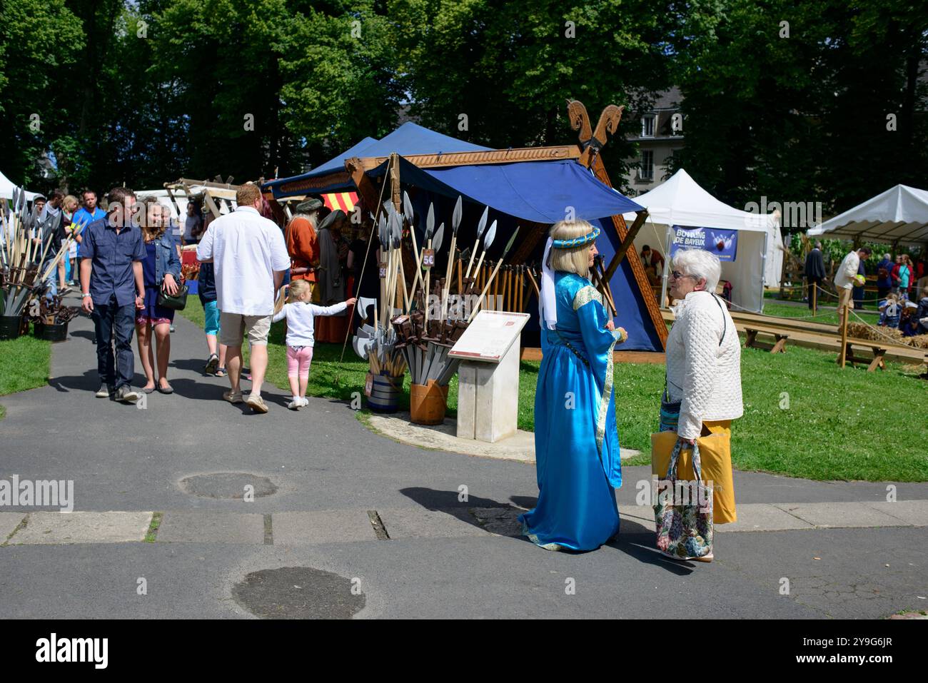 Jährliches mittelalterliches Festival in Bayeux, Frankreich Stockfoto