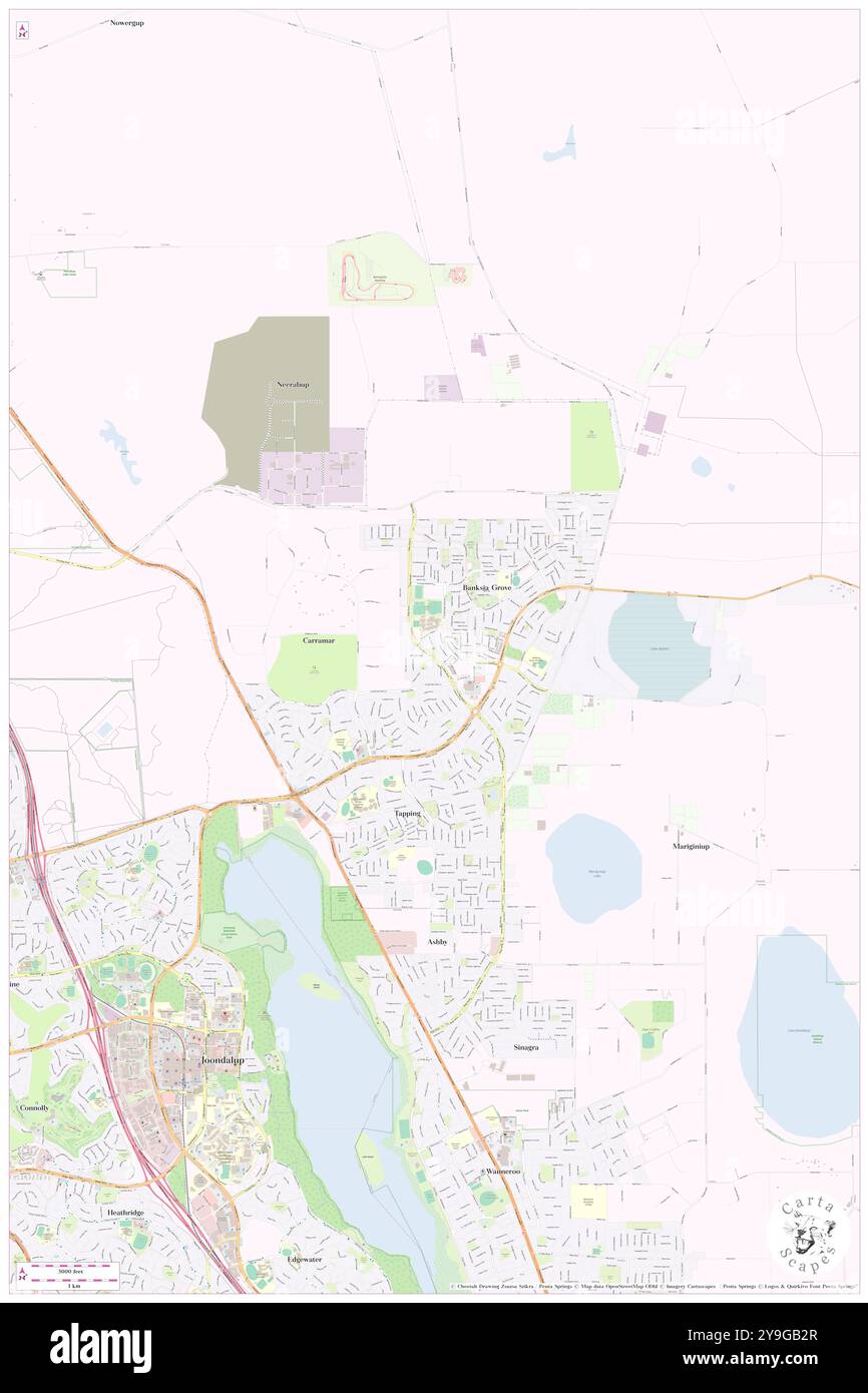 Pulchella Park, Wanneroo, AU, Australien, Western Australia, s 31 42' 6'', N 115 47' 49'', Karte, Cartascapes Map, veröffentlicht 2024. Erkunden Sie Cartascapes, eine Karte, die die vielfältigen Landschaften, Kulturen und Ökosysteme der Erde enthüllt. Reisen Sie durch Zeit und Raum und entdecken Sie die Verflechtungen der Vergangenheit, Gegenwart und Zukunft unseres Planeten. Stockfoto