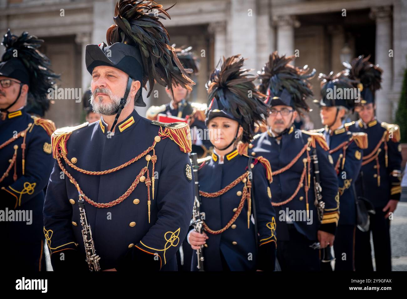 Rom, Rm, Italien. Oktober 2024. Die Feier zum 154. Jahrestag der Gründung der „Polizia Locale di Roma Capitale“ findet in der Kirche Santa Maria in Aracoeli und auf dem Platz Campidoglio statt. (Kreditbild: © Marco Di Gianvito/ZUMA Press Wire) NUR REDAKTIONELLE VERWENDUNG! Nicht für kommerzielle ZWECKE! Stockfoto