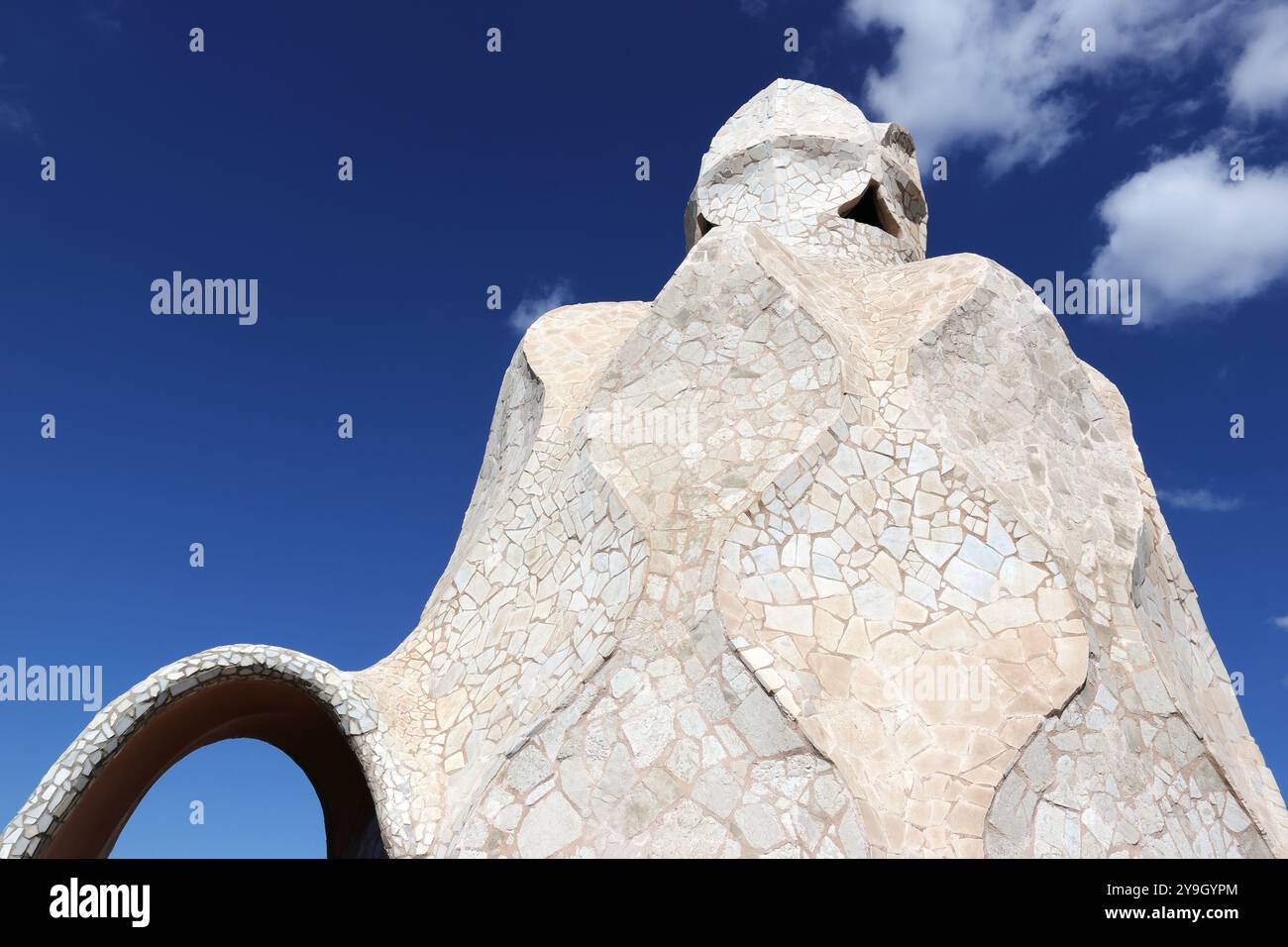 Details und abstrakte Nahaufnahmen von Casa Mila (La Pedrera), Barcelona, Spanien Stockfoto