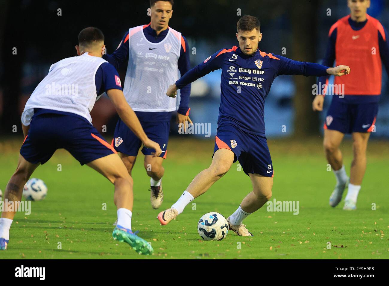 Zagreb, Kroatien. Oktober 2024. Martin Baturina während des Trainings der kroatischen Nationalmannschaft im Maksimir-Stadion in Zagreb, Kroatien am 9. Oktober 2024. Foto: Marko Prpic/PIXSELL Credit: Pixsell/Alamy Live News Stockfoto