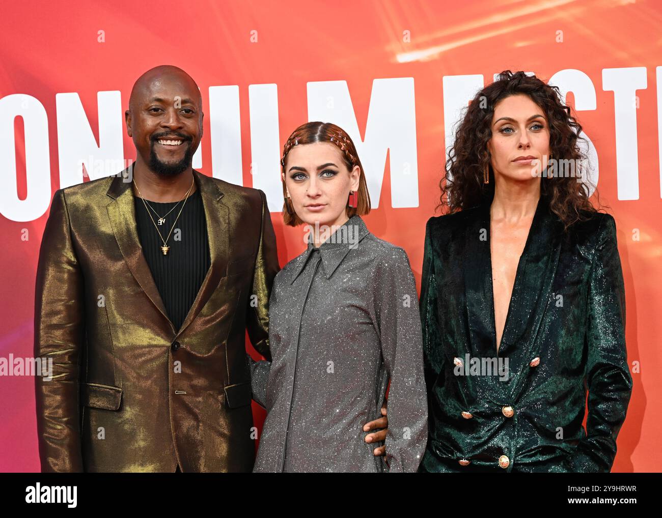 LONDON, GROSSBRITANNIEN. Oktober 2024. Georgie Buckland, Matt Henry und Amy Di Bartolomeo nehmen an der „Elton John: Never Too Late“ Headline Gala Teil – 68. BFI London Film Festival in London, Großbritannien. (Foto von 李世惠/siehe Li/Picture Capital) Credit: Siehe Li/Picture Capital/Alamy Live News Stockfoto