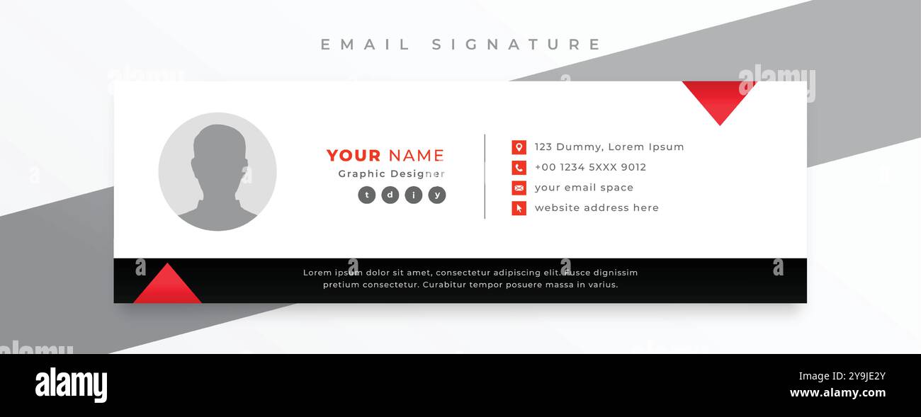Vorlage für Firmenbriefe-Signaturkarten mit digitalem Profil Stock Vektor