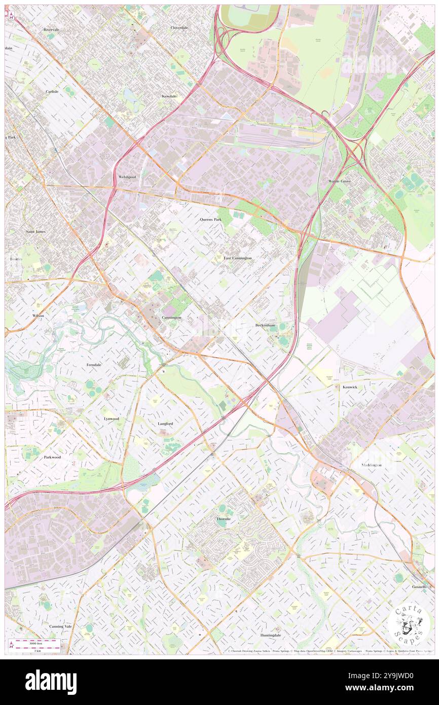 Beckenham, Gosnells, AU, Australien, Westaustralien, s 32 1' 21'', N 115 57' 15'', Karte, Cartascapes Map, veröffentlicht 2024. Erkunden Sie Cartascapes, eine Karte, die die vielfältigen Landschaften, Kulturen und Ökosysteme der Erde enthüllt. Reisen Sie durch Zeit und Raum und entdecken Sie die Verflechtungen der Vergangenheit, Gegenwart und Zukunft unseres Planeten. Stockfoto