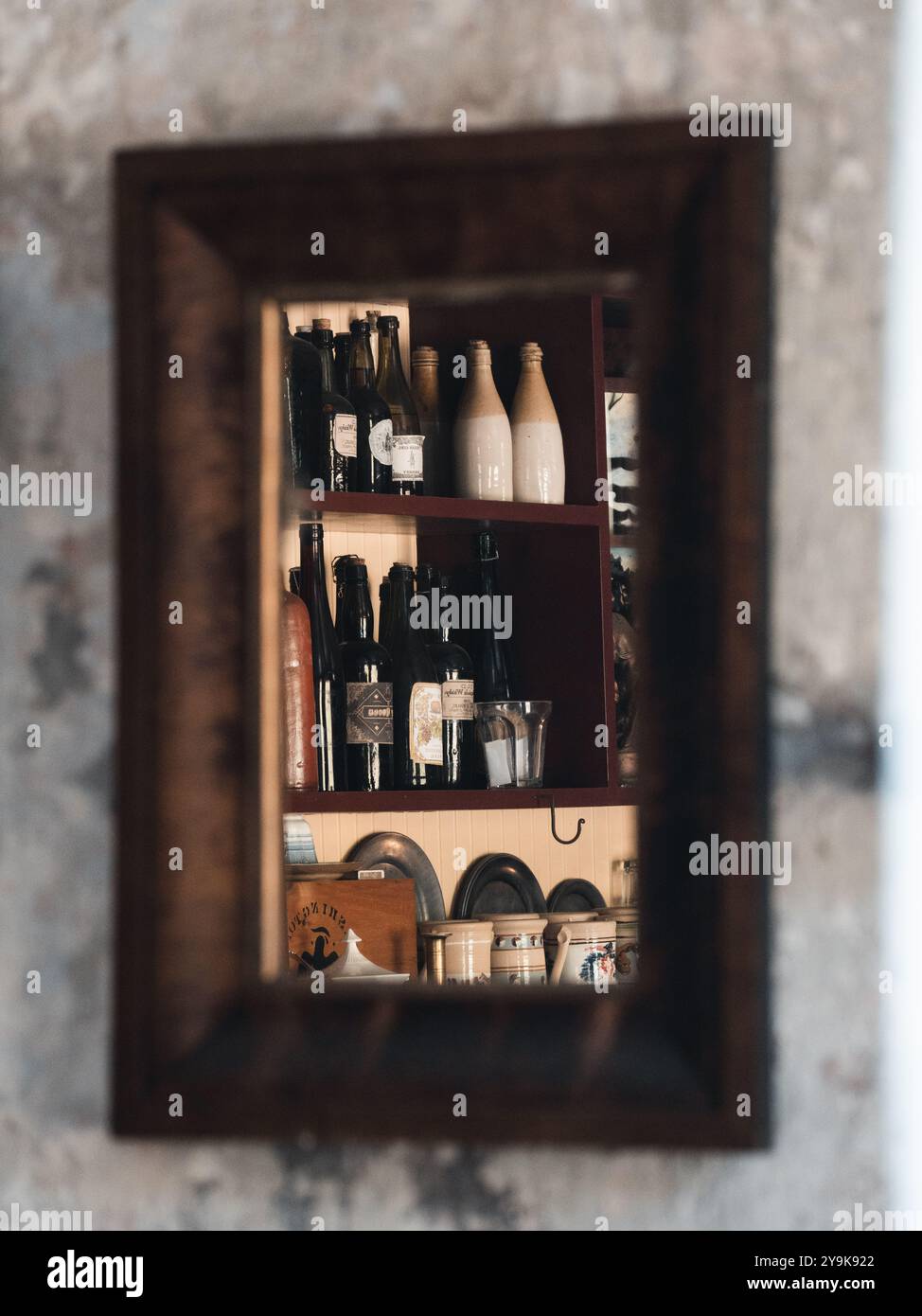 Antike Bar im Spiegel in Harpers Ferry West Virginia Stockfoto