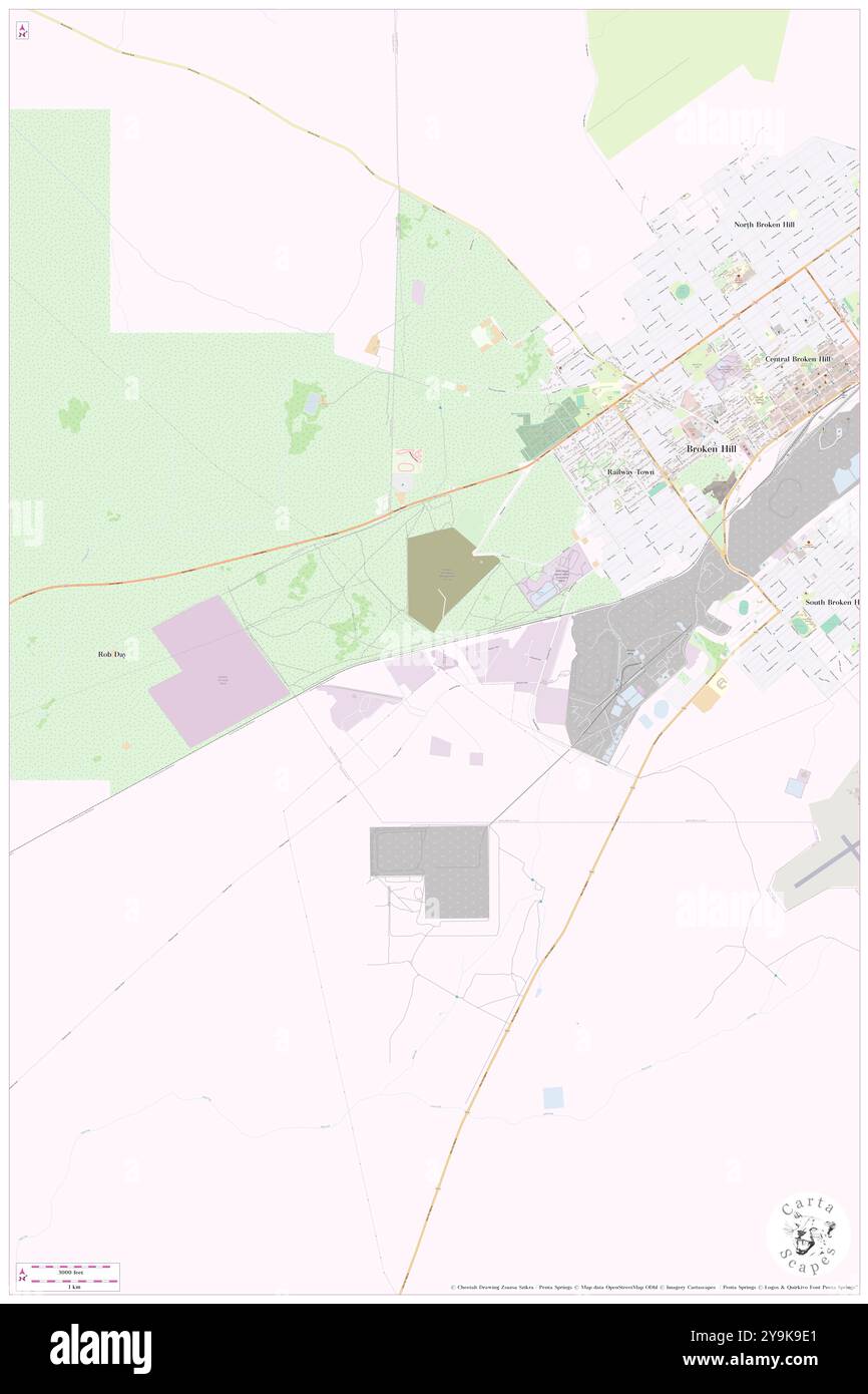 Back-to-Back-Station des HGÜ Broken Hill, Broken Hill Municipality, AU, Australien, New South Wales, s 31 59' 7'', N 141 25' 5'', Karte, Cartascapes Map, veröffentlicht 2024. Erkunden Sie Cartascapes, eine Karte, die die vielfältigen Landschaften, Kulturen und Ökosysteme der Erde enthüllt. Reisen Sie durch Zeit und Raum und entdecken Sie die Verflechtungen der Vergangenheit, Gegenwart und Zukunft unseres Planeten. Stockfoto