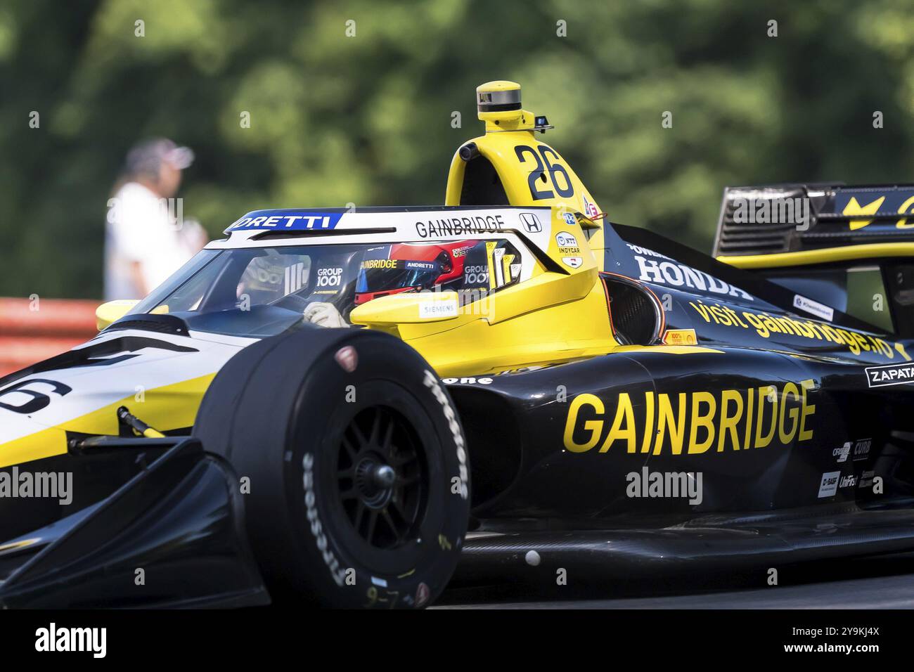 COLTON HERTA (26) aus Valencia, Kalifornien, übt für den Honda Indy 200 auf dem Mid-Ohio Sports Car Course in Lexington, OH Stockfoto
