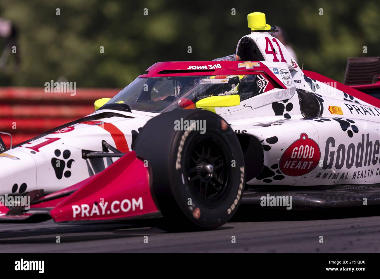 STING RAY ROBB (41) aus Payette, Idaho, übt für den Honda Indy 200 auf dem Mid-Ohio Sports Car Course in Lexington, OH Stockfoto