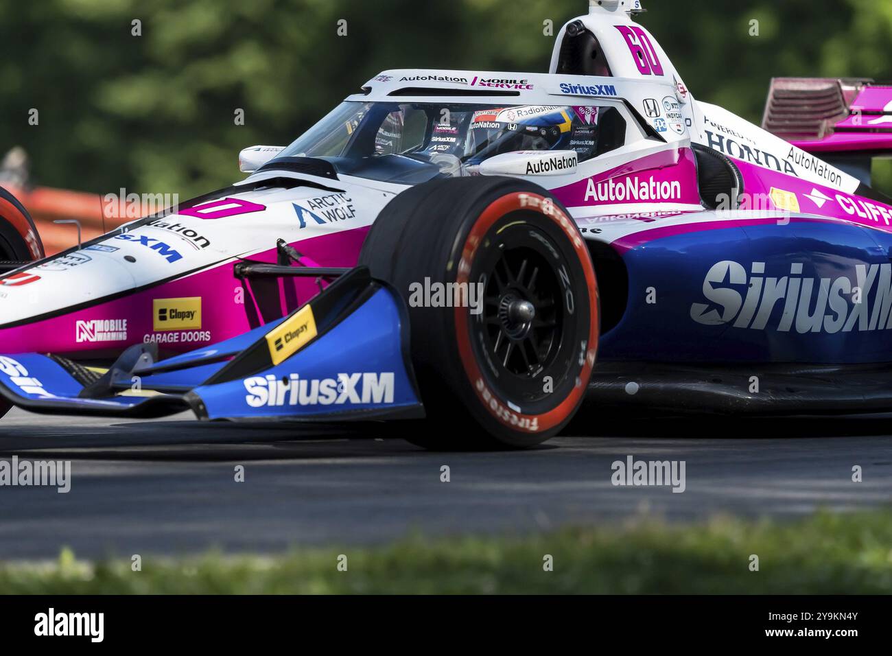 Felix Rosenqvist (60) aus Varnamo, Schweden, trainiert für den Honda Indy 200 auf dem Mid-Ohio Sports Car Course in Lexington, OH Stockfoto