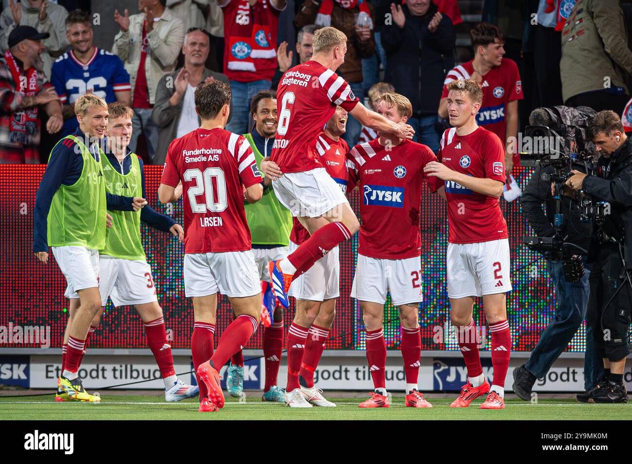 Silkeborg, Dänemark. September 2024. Tonni Adamsen (23) von Silkeborg IF erzielte 2-1 Punkte während des 3F Superliga-Spiels zwischen Silkeborg IF und Broendby IF im Jysk Park in Silkeborg. Stockfoto