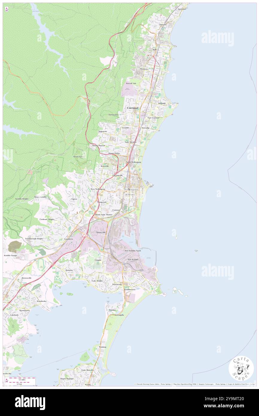 Stadtzentrum von Wollongong, Wollongong, AU, Australien, New South Wales, s 34 25' 40'', N 150 53' 33'', Karte, Cartascapes Map, veröffentlicht 2024. Erkunden Sie Cartascapes, eine Karte, die die vielfältigen Landschaften, Kulturen und Ökosysteme der Erde enthüllt. Reisen Sie durch Zeit und Raum und entdecken Sie die Verflechtungen der Vergangenheit, Gegenwart und Zukunft unseres Planeten. Stockfoto