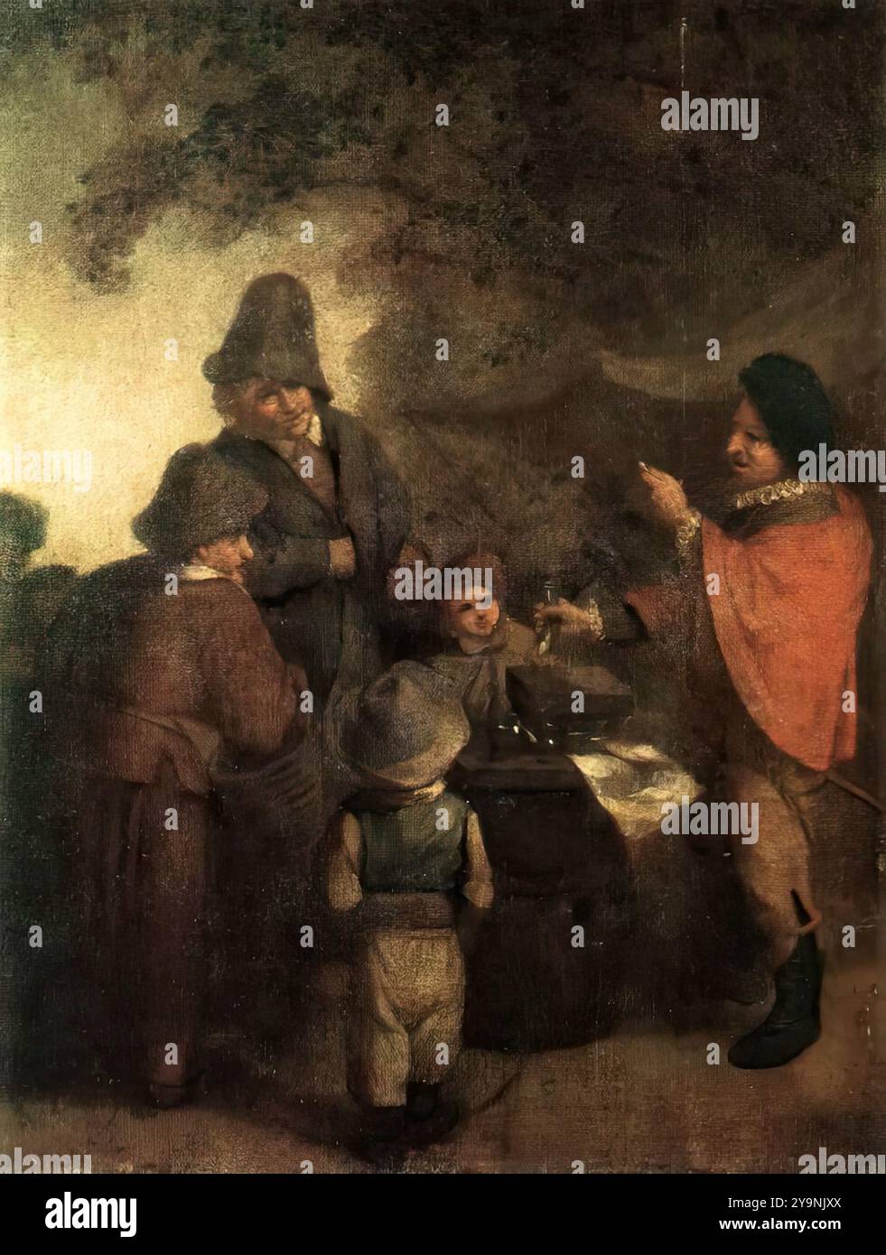 OSTADE, Adriaen Jansz. Van (* 1610, Haarlem, d. 1685, Haarlem) der Stallpfleger - Öl auf Holz, 30 x 23 cm staatliche Galerie, Dessau --- Schlüsselwörter: ----------------- Autor: OSTADE, Adriaen Jansz. Van Titel: The Stall-Keeper Zeitlinie: 1651-1700 Schule: Niederländisch Form: Malerei Typ: Genre Stockfoto