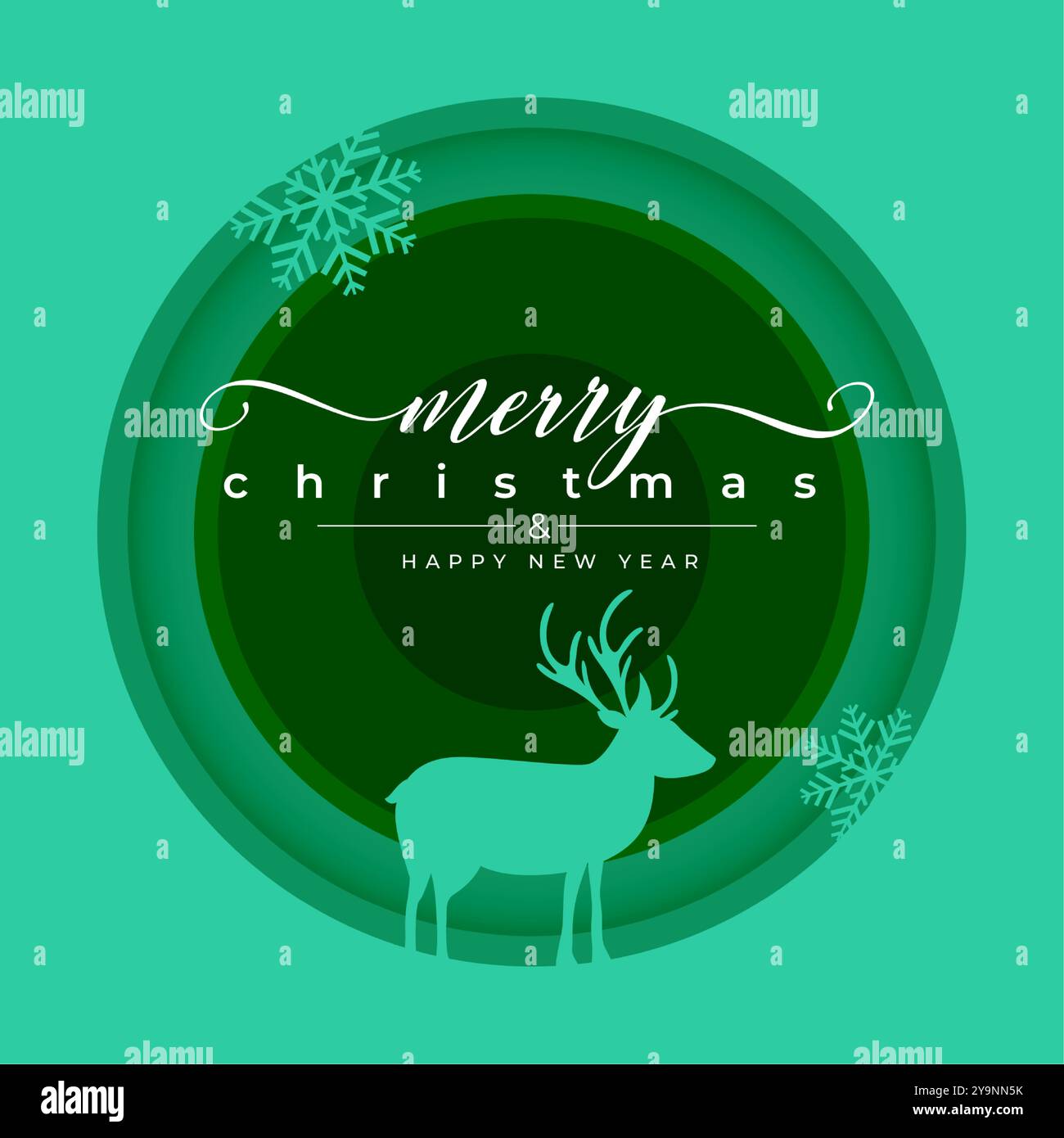 frohe weihnachten festliche Jahreszeit Hintergrund mit Rentier Design Vektor Stock Vektor